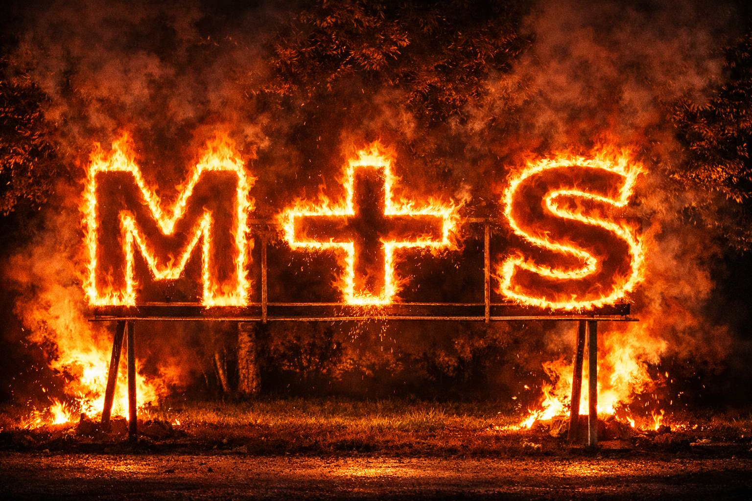 Brennende Initialen mit Farbwechsel