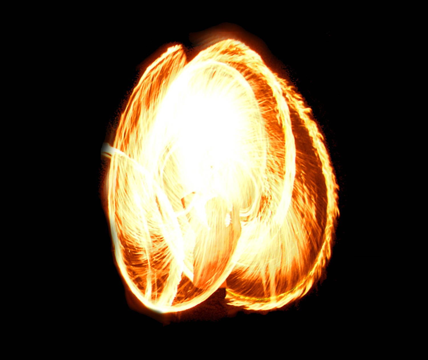 Feuerseile in Bewegung